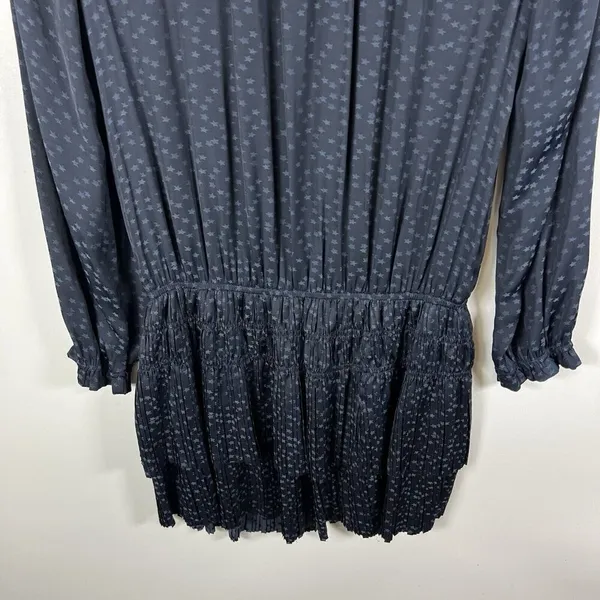 Current Air Anthropologie Blue Star Print Micro Pleat‎ Tiered Dress Size Small - Image 10