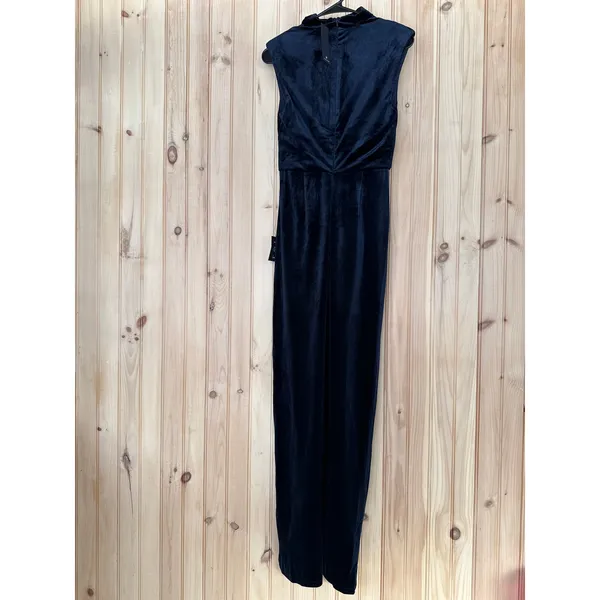 NWT Lulus Alluring Image Navy Blue Ruched Velvet Mock Neck Maxi Dress Gala Sz S - Image 6