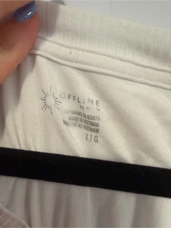 Aerie Offline White Tie-Back Ribbed Crop Top‎ - Image 2