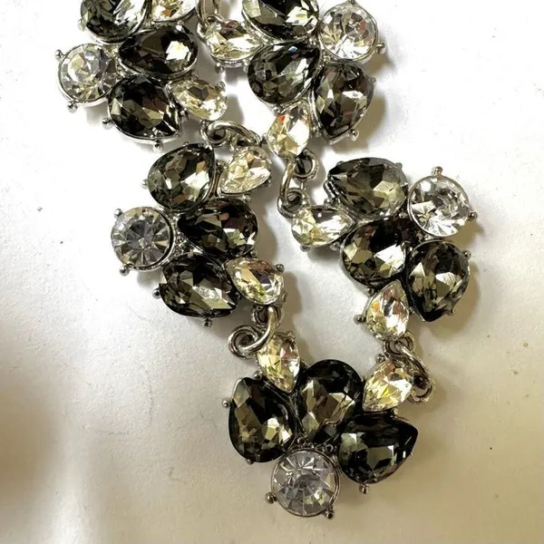Grey and clear rhinestone necklace Silver - Image 9