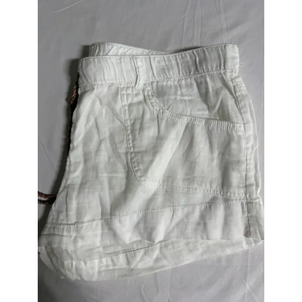 Roxy Womens White Cotton Gauze Shorts XL Elastic lllWaist Braided Drawstring - Image 7