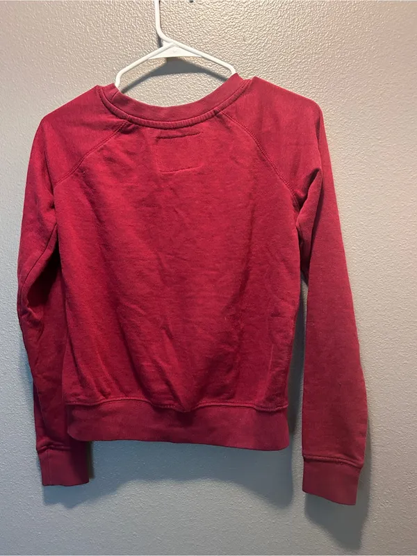 Hard Rock Cafe Hollywood Sweatshirt Red Crewneck Embroidered Pullover Women XS - Image 2
