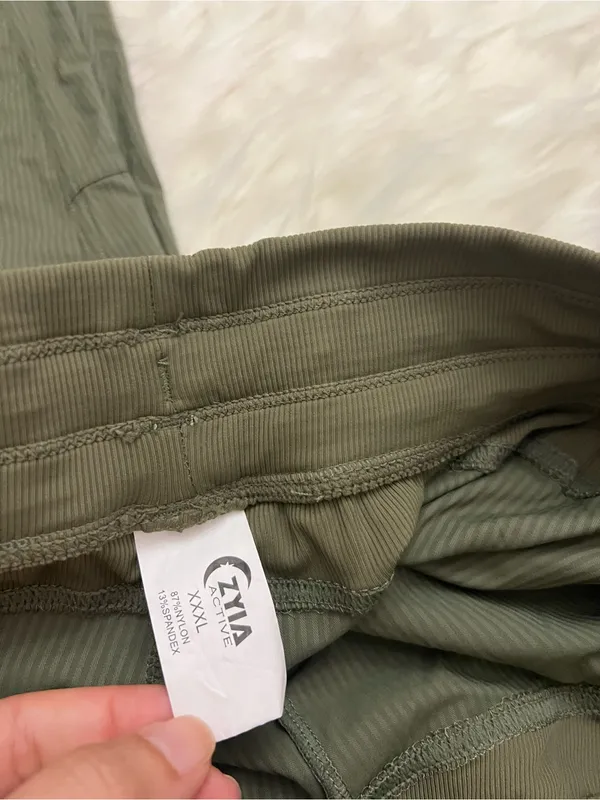 ZYIA Active Green Ribbed Joggers Pants XXXL 3X Stretch - Image 3