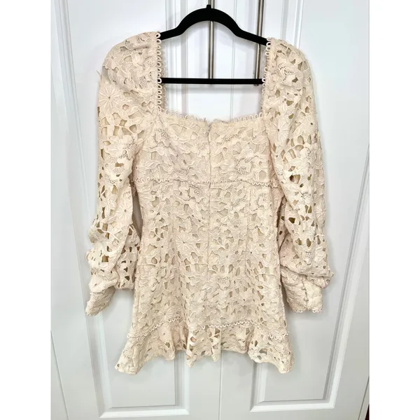 Red Dress Boutique Just Me Ivory Scallop Lace Dress - Image 12