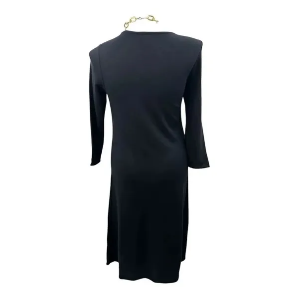 J Jill black long ponte sleeve dress size medium - Image 4