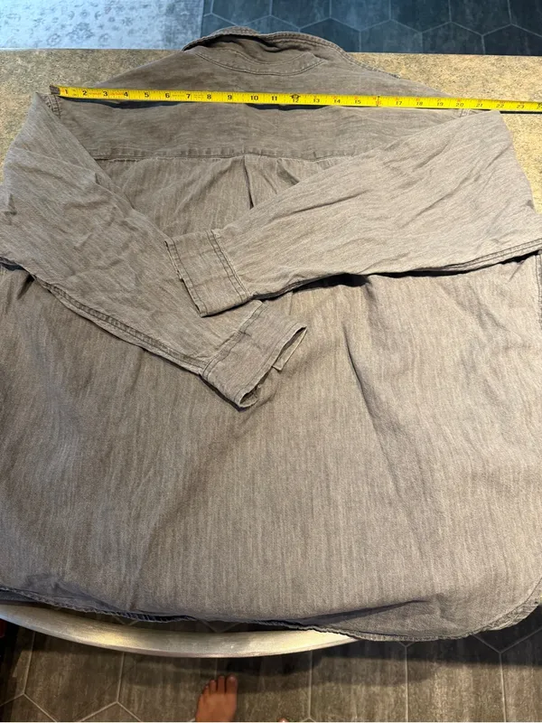 Aerie Woman’s Button-Up Shirt Size XS Graphite Gray - Image 7
