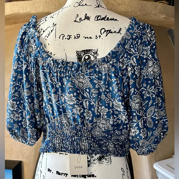 Joie Blue Patterned Boho Top - Image 2