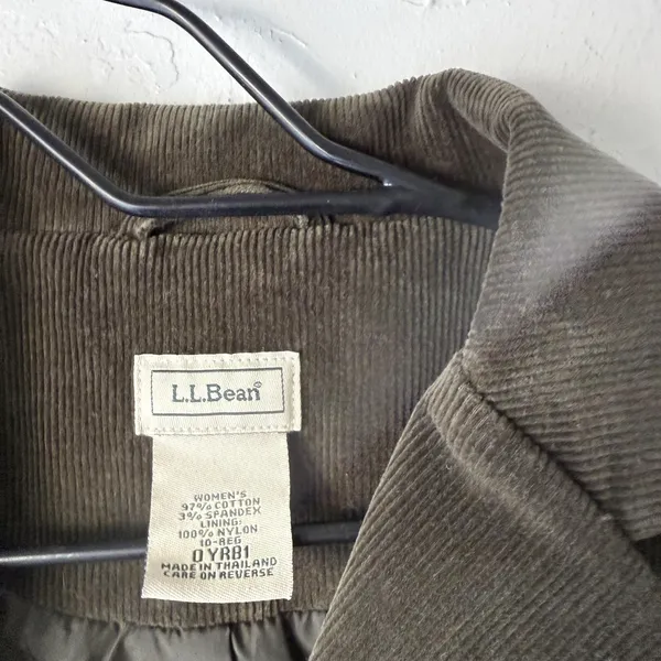 LL Bean Blazer Womens 10 Regular Brown Corduroy Stretch Classic Jacket‎ Pockets - Image 4