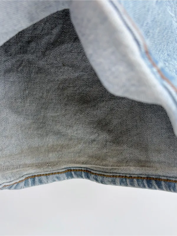 Madewell super wide leg denim jean distressed knee vintage wash women’s 33 - Image 6