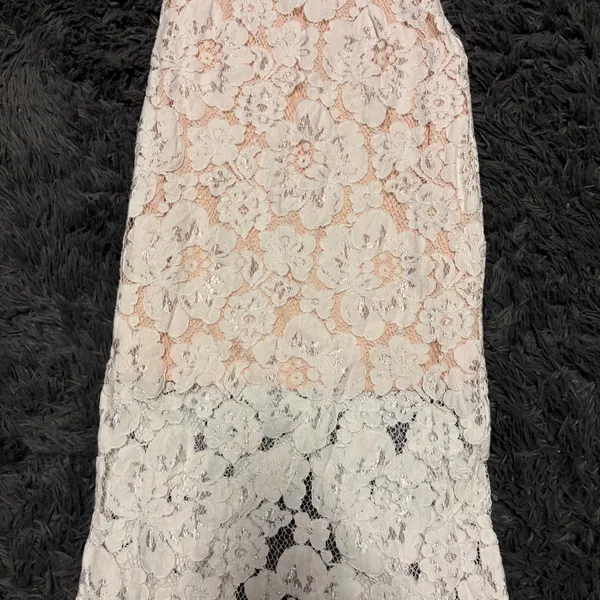 Lulus Elegant White Lace date romantic spaghetti strap Dress maxi dress sz small - Image 3