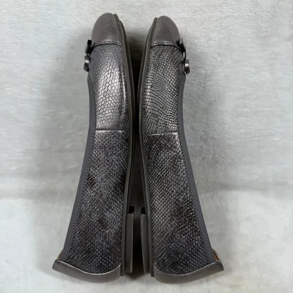 Vionic Minna Gunmetal Silver Snake Skin Ballet Flats Orthotic Size 7.5 - Image 11