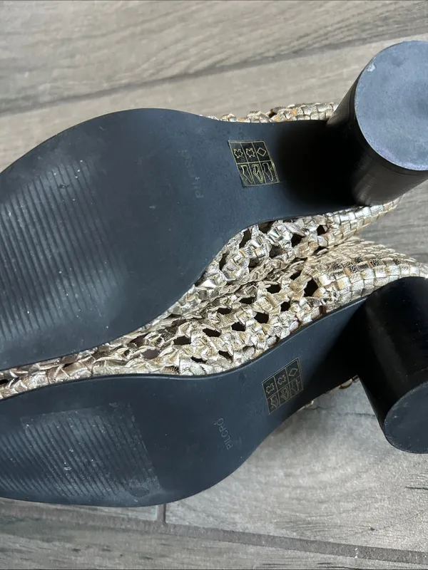Pilcro Neutral Crochet Square-Toe Ballet heels - Image 6