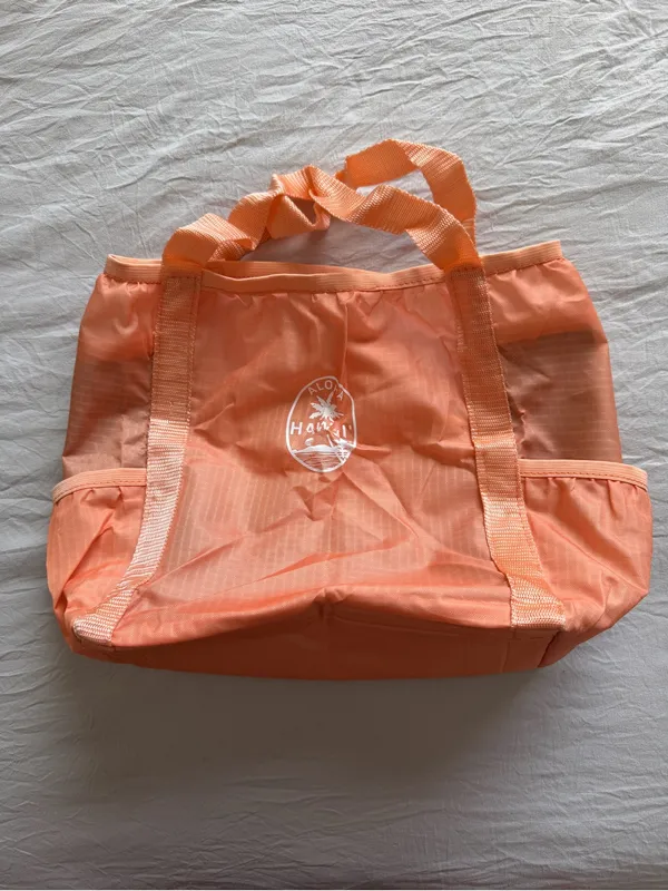 Aloha Hawaii Foldable 2‎ Tote Bag - Gray & Coral - Image 16