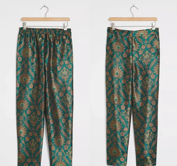 NWT $148 Anthropologie x Maeve Melyssa Floral Print Jacquard-Finish Trouser S - Image 3