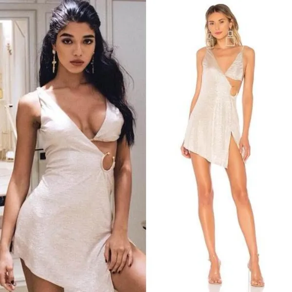 h:ours x Yovanna Ventura Rei Dress in Chardonnay New Womens Mini Party - Image 10