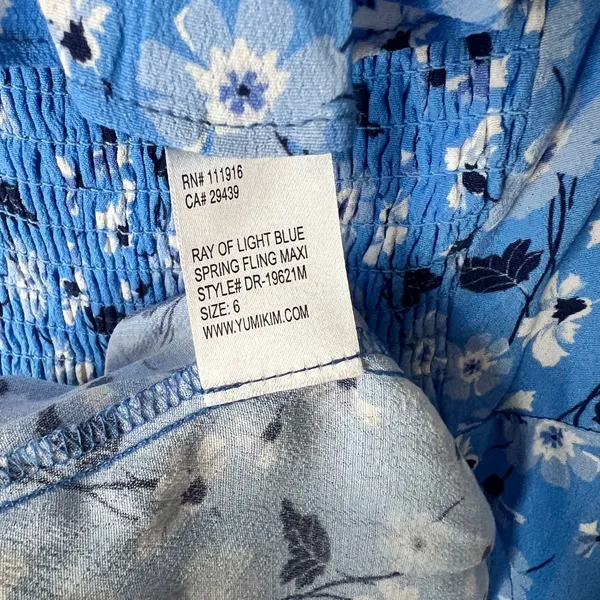 Yumi‎ Kim Ray of Light Blue Spring Floral Maxi Dress Size 6 – Feminine & Flowing - Image 11