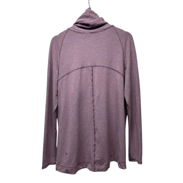 Lululemon Women Coast Easy Wrap Jacket Sz‎ 8 French Terry Heathered Misty Merlot - Image 4