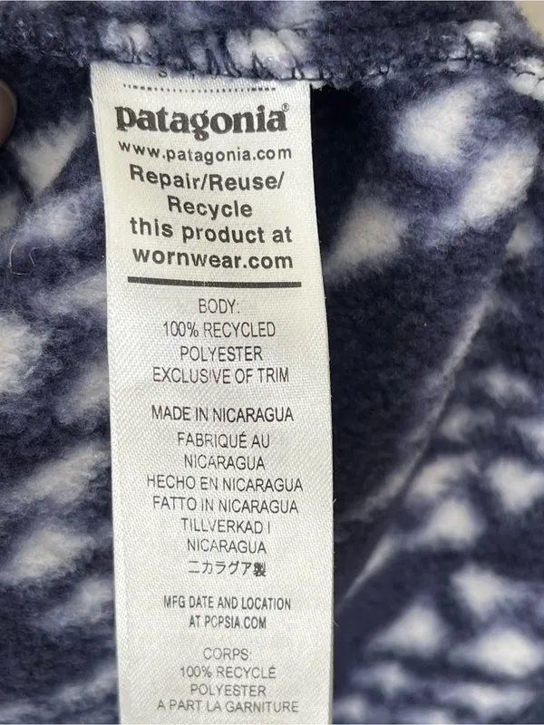 Patagonia Synchilla Snap-T Pullover blue pattern unisex fits 4-6 - Image 8