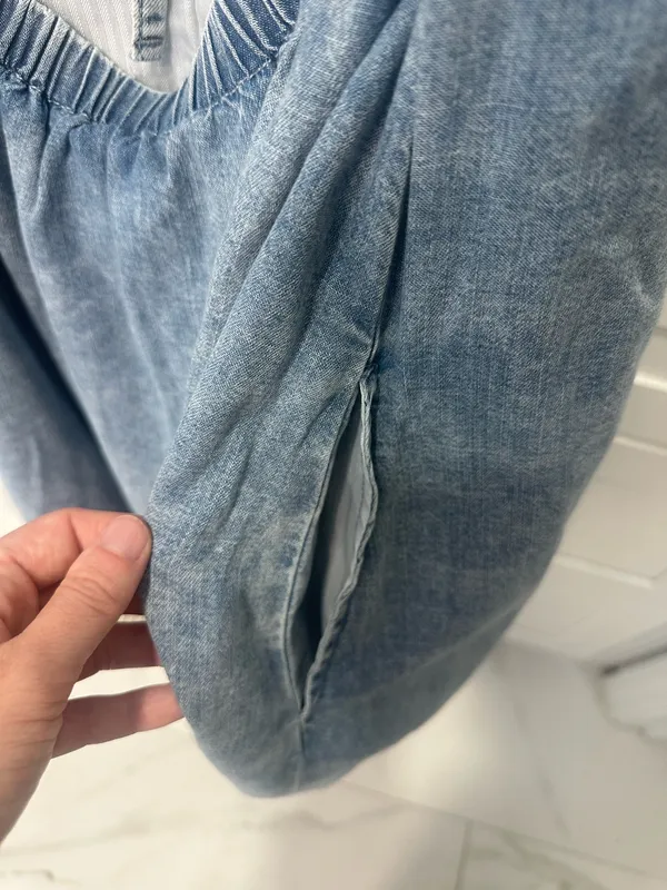 Abercrombie Bra Free Tie Front Chambray Skort - Image 7