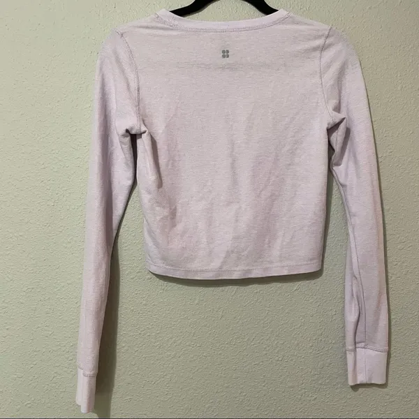 Sweaty Betty Waffle Knit Lavender Long Sleeve Crop Top Womens XS Purple Athletic - Image 8