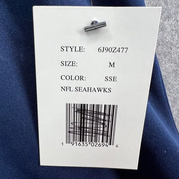 Seattle Seahawks NFL Football Shirt M Blue Green Lace Up Top Superbowl Champs‎ - Image 11