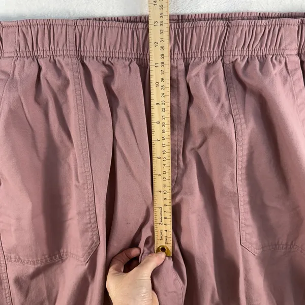Old Navy 2X High Waisted Pulla Utility Pants Comfort Casual Pull On Pink‎ Barrel - Image 12