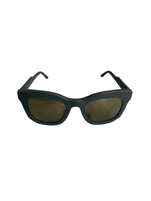 Stella McCartney Gray Square Frame Mirrored Lens Sunglasses Gold Trim Women's - Image 8