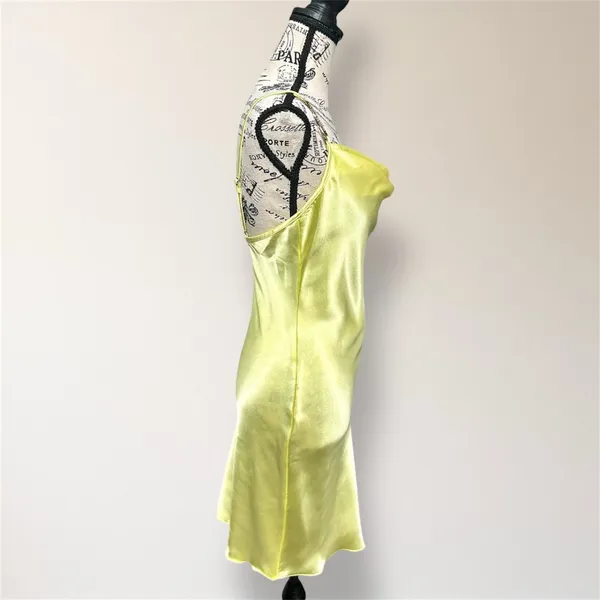 New Jump Apparel M Yellow Satin Cowl Neck Bodycon Mini Dress Prom Homecoming‎ - Image 5