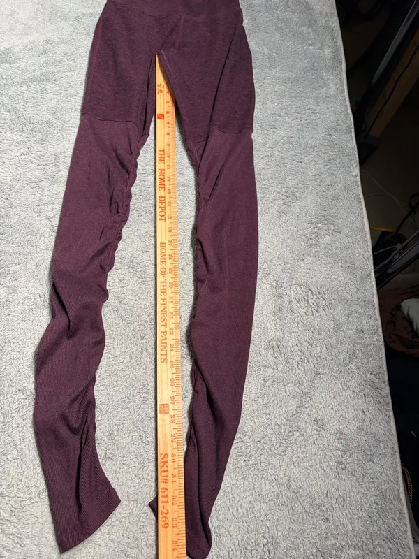 Alo yoga goddess Ribbed Leggings maroon burgundy small - Image 4