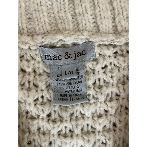 Mac & Jac Chunky Knit Cardigan Long Sweater Coat Cream L Boho Cozy - Image 7
