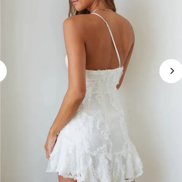 Selfie Leslie Women’s Large One Shoulder White Mini Lace Dress NWT - Image 2