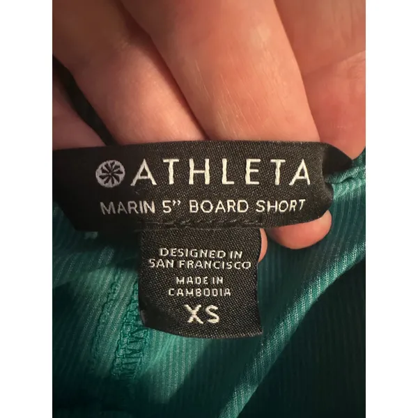 Athleta Marin 5" Board Shorts Womens XS Green Swim‎ Shorts - Image 5