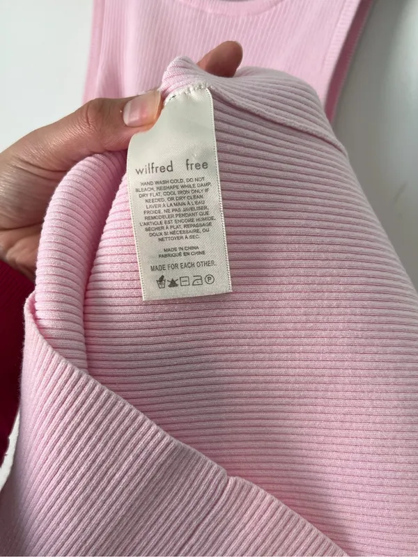 Aritzia Pink Ribbed Tank Dress with Front Cutout SZ MEDIUM - Image 3