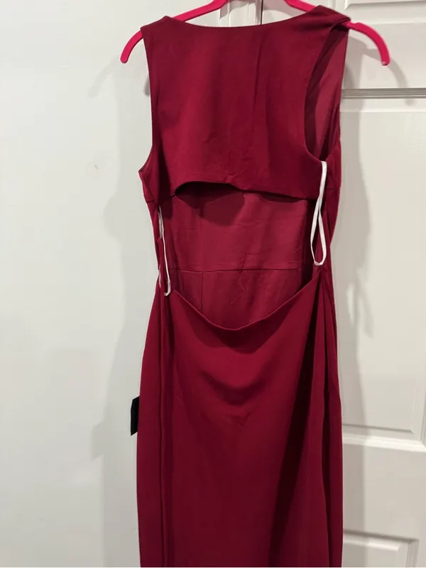 Lulu's Berry Red Sleeveless Midi Dress - Image 4