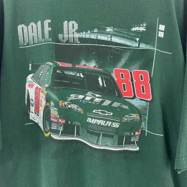 Chase Authentics Dale Earnhardt Jr 88 Vintage Green NASCAR 25th Anniversary Racing Graphic Tee - Image 4