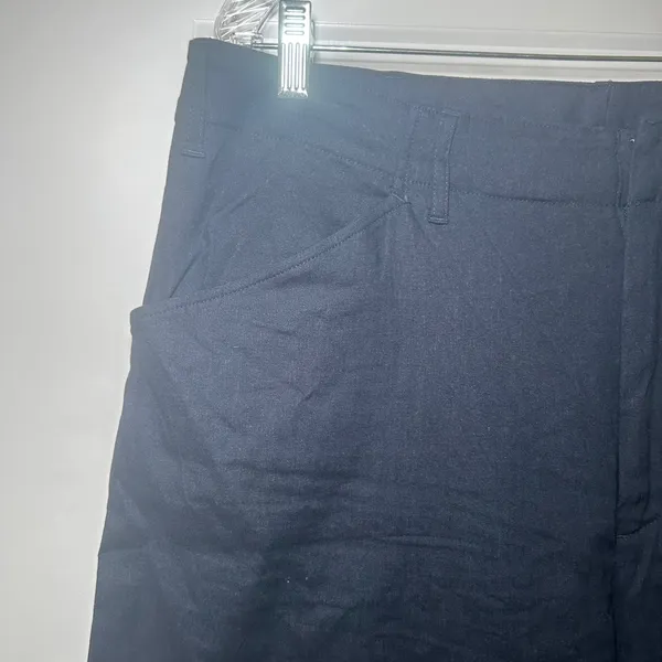 Rag & Bone Navy Blue Linen Blend Wide Leg Cropped Trousers Pants Womens 12 - Image 2