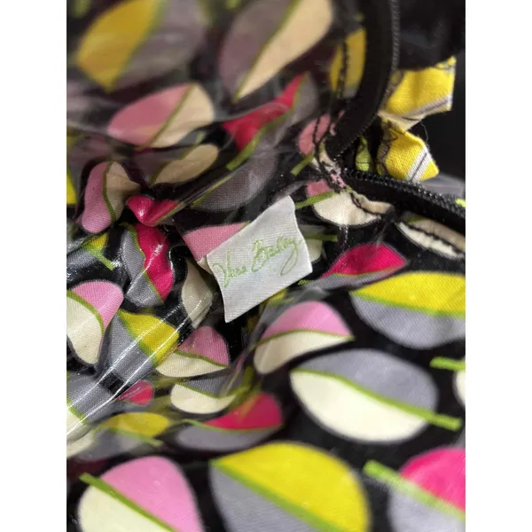 Vera Bradley Floral Cosmetic Bag Zip Closure‎ Black - Image 10