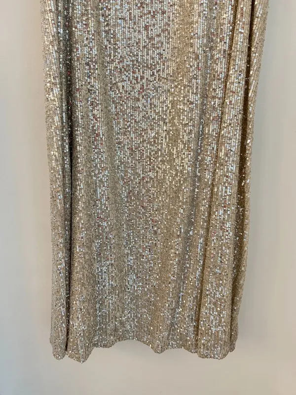 Torrid V-Neck Sequin Slip Maxi Dress in Champagne Gold Party Festive Size 3X NWT - Image 5