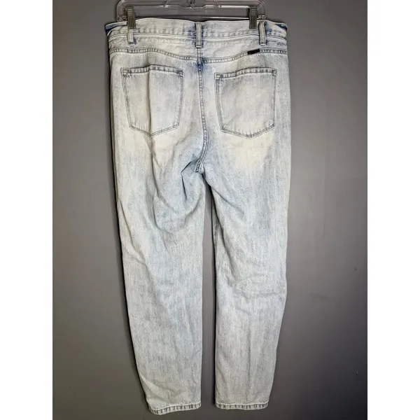 KanCan Light Wash Boyfriend Drawstring Button Jeans Size 9/28 Blue - Image 2