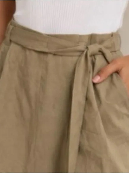 A New Day Tan Paperbag Waist Belted Mini Skirt L ✨ - Image 6