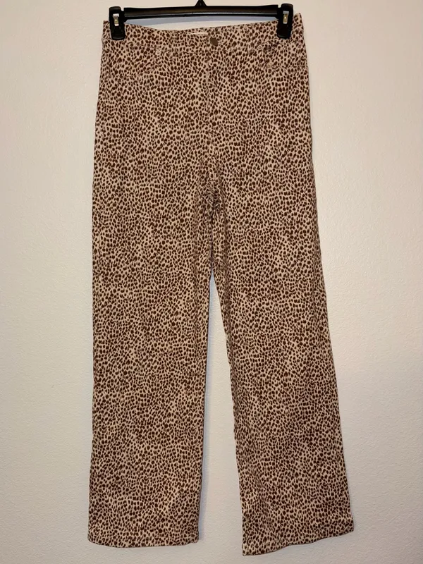 NWOT Bailey Rose Leopard Cheetah Print High Rise Straight Wide Leg Pants S - Image 2