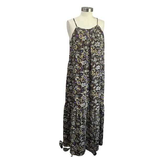Melloday‎ Floral Maxi Dress Size M Boho Tiered Spaghetti Strap - Image 2