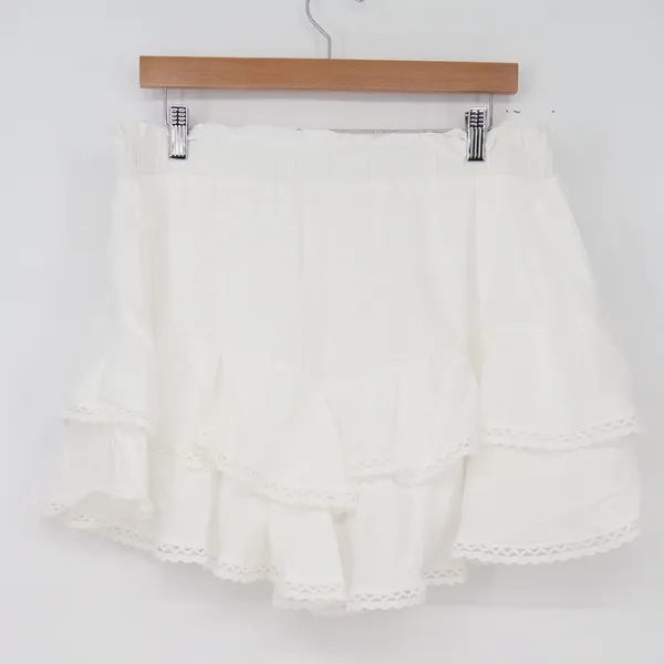 Unbranded Skort Womens 2XL Ruffle Tiered White Eyelet Lace Trim Mini Excellent - Image 5