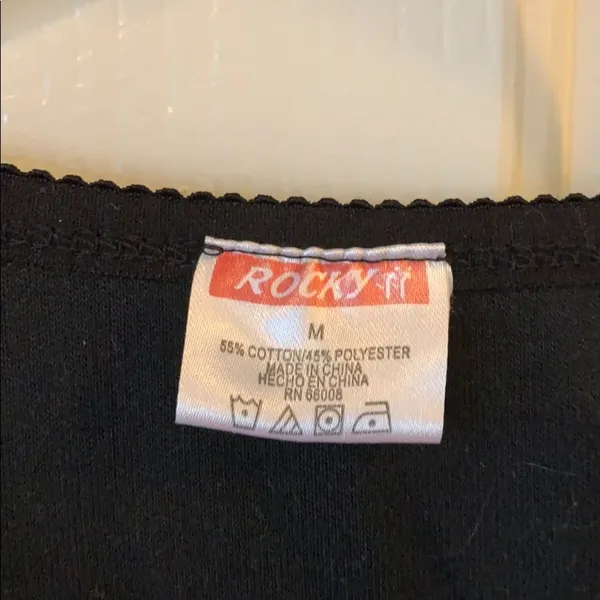 Rocky fitted black long sleeve top Size M - Image 2