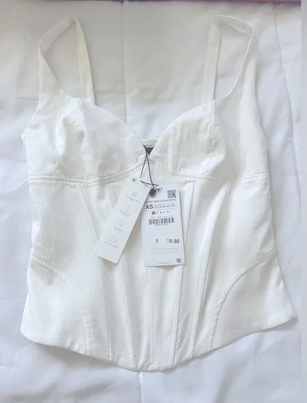 ZARA white corset top XS - Image 3