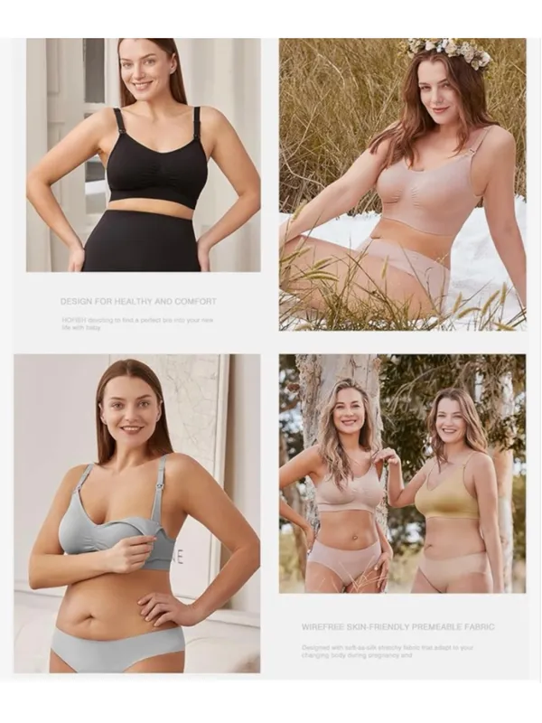 NEW 3 Pk Full Bust Seamless Nursing Maternity Bras Bralette XL - Image 8