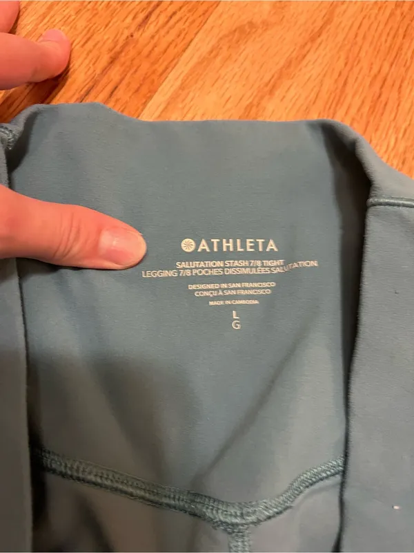 Athleta Salutation Stash High Rise 7/8 Legging blue size large - Image 3