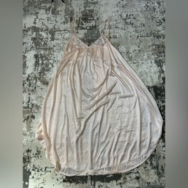 Satin Lace-Trim Chemise in Blush with Black Accent - Image 6