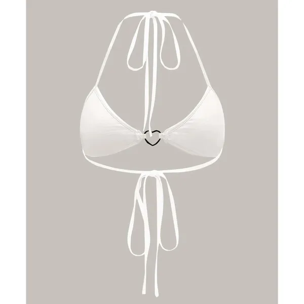 SHEIN ICON Rhinestone Heart Ring Backless Halter Top in White, Size S​​​​​​​ - Image 2