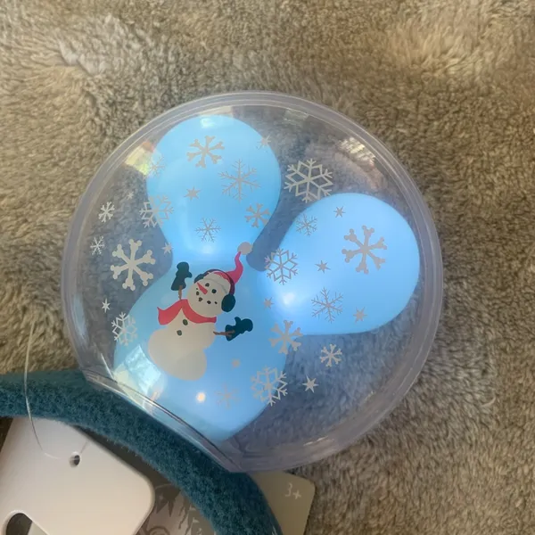 Disney Parks Snow Much Fun Light Up Blue Mickey Mouse Balloons Ears Headband New - Image 2